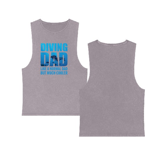 Diving Dad Scuba Diving Double Sided Mineral Wash Tank Tops