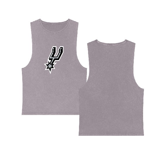 San Antonio Spurs logo Double Sided Mineral Wash Tank Tops