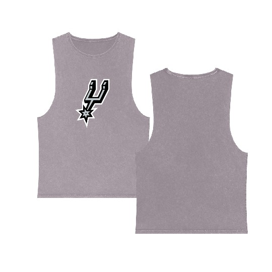 San Antonio Spurs Logo Double Sided Mineral Wash Tank Tops