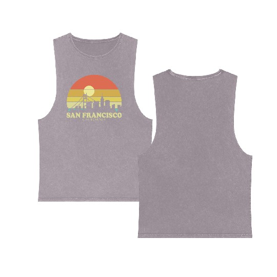 San Francisco Sunset Double Sided Mineral Wash Tank Tops