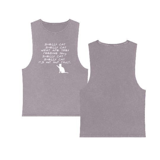 Smelly Cat Friends Tv Show Double Sided Mineral Wash Tank Tops
