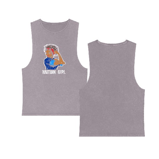 Haiti Girl Caribbean Double Sided Mineral Wash Tank Tops