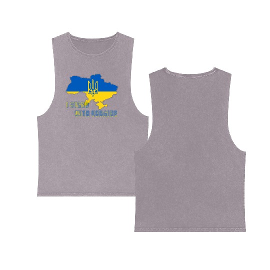 I Stand With Ukraine Double Sided Mineral Wash Tank Tops