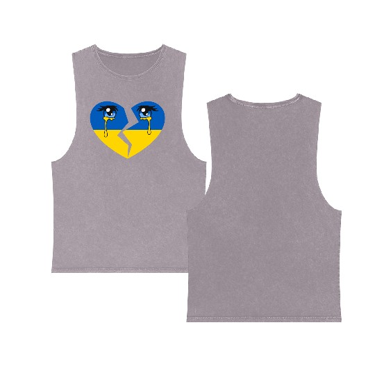 Tears For Ukraine Stand With Ukraine Double Sided Mineral Wash Tank Tops