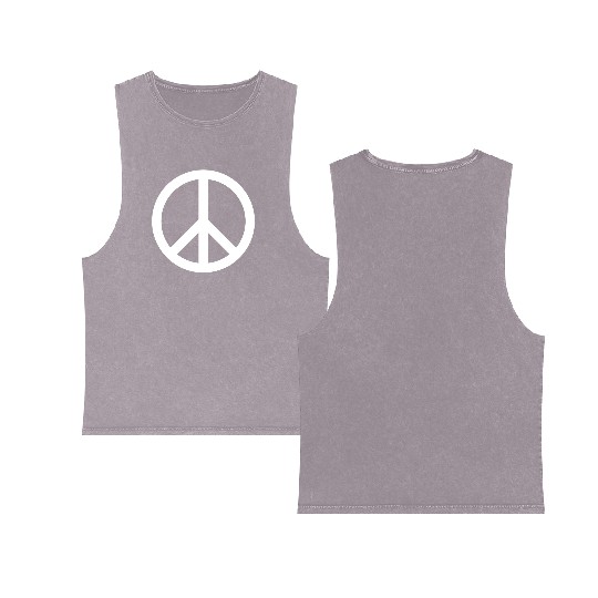 PEACE PEACE PEACE ON EARTH Double Sided Mineral Wash Tank Tops