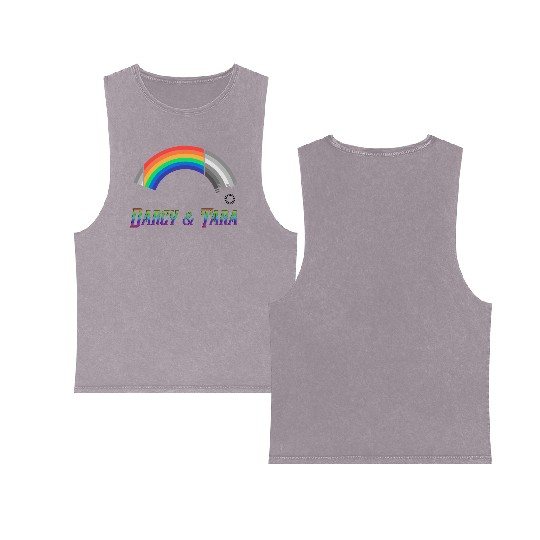 Heartstopper Rainbow Darcy and Tara LBGTQIA+ Double Sided Mineral Wash Tank Tops