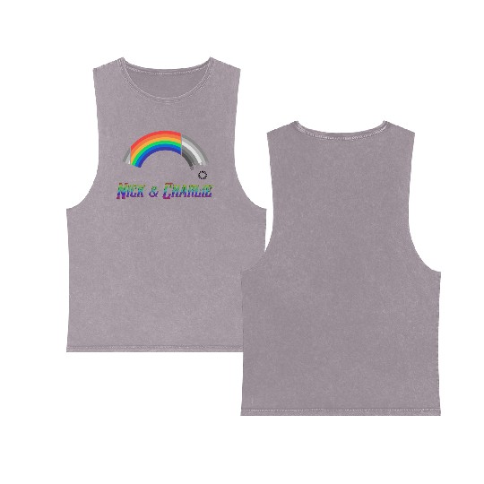 Heartstopper Rainbow LBGTQIA+ Nick and Charlie Double Sided Mineral Wash Tank Tops