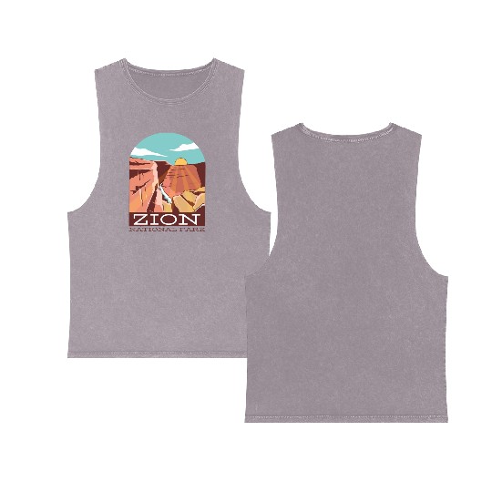 Zion National Park Zion National Park gift inspira Double Sided Mineral Wash Tank Tops
