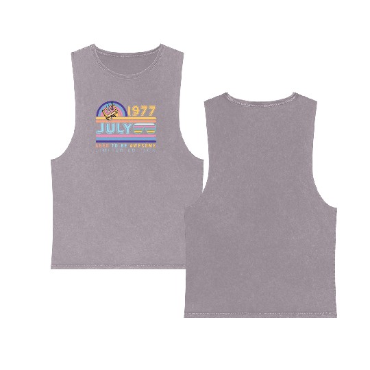 Brilliant Gift For July 1977 Double Sided Mineral Wash Tank Tops