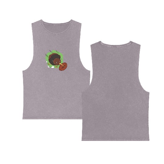 Funny Kiwi Animal Double Sided Mineral Wash Tank Tops
