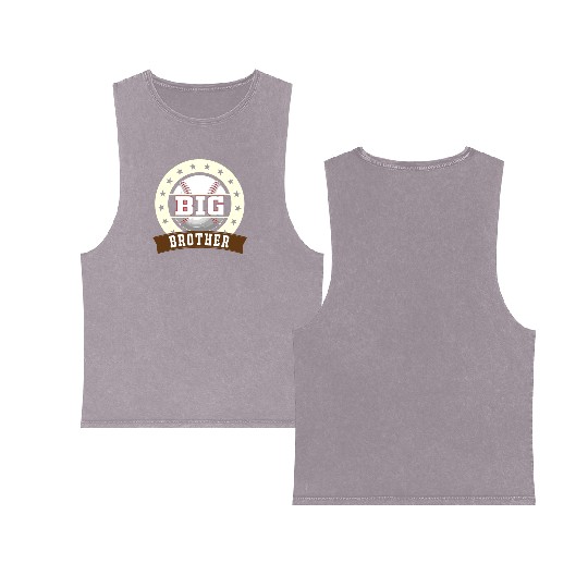 Big Brother Baseball Son Baseball Fan Double Sided Mineral Wash Tank Tops