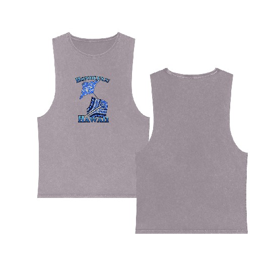Honolulu Vacation Tribal Stingrays Double Sided Mineral Wash Tank Tops