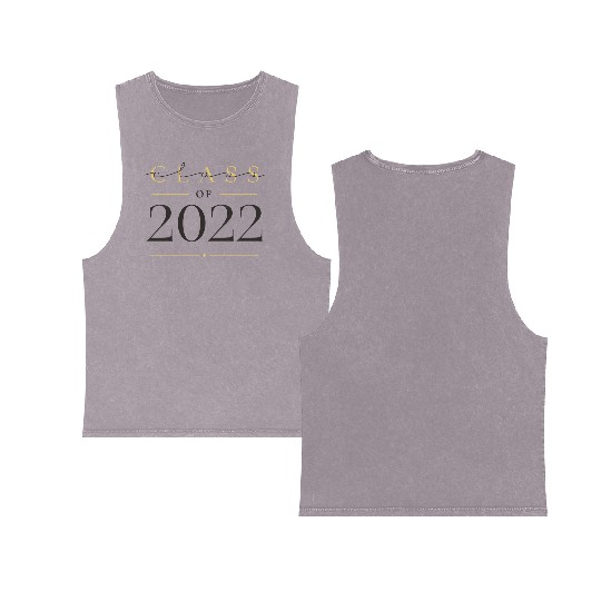 Class of 2022 Graduation School University College Double Sided Mineral Wash Tank Tops