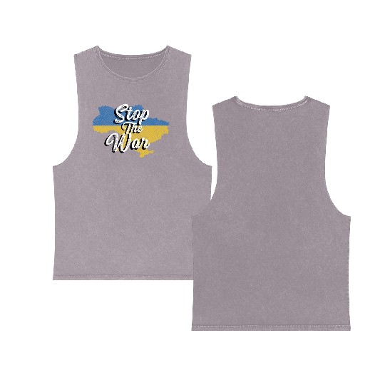 Stop the War Peaceful Activist Gift Double Sided Mineral Wash Tank Tops