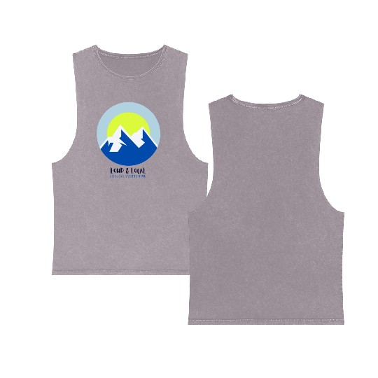 Support Ukraine! Loud Local Blue & Yellow Logo Double Sided Mineral Wash Tank Tops
