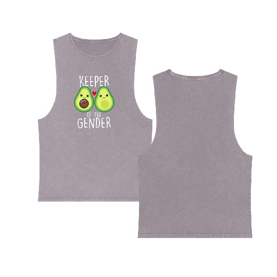 Avocado Keeper of the Gender Illustration Double Sided Mineral Wash Tank Tops