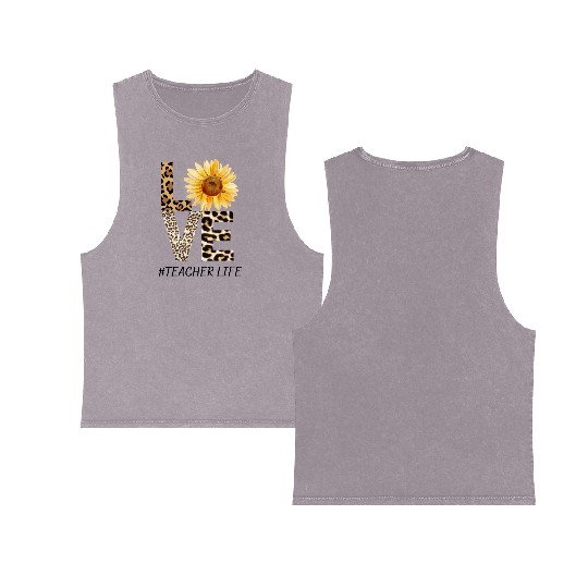 Love Teacher Life Double Sided Mineral Wash Tank Tops
