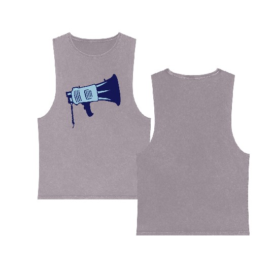 demonstration propaganda megaphone icon Double Sided Mineral Wash Tank Tops