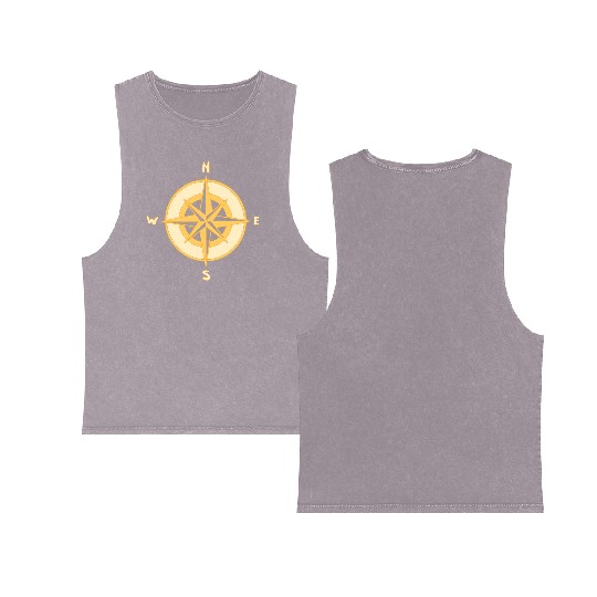 Nautical Compass star / rose, cardinal directions Double Sided Mineral Wash Tank Tops