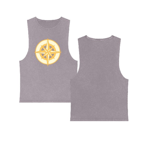 Nautical Compass star / rose, cardinal directions Double Sided Mineral Wash Tank Tops