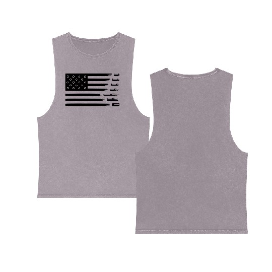 American Flag with bullet Double Sided Mineral Wash Tank Tops