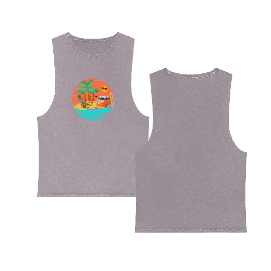Road trip skeleton Double Sided Mineral Wash Tank Tops