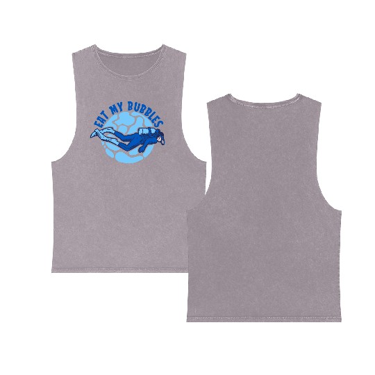 Scuba Diving Diver Double Sided Mineral Wash Tank Tops
