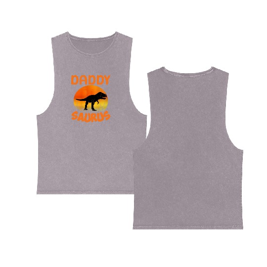 Daddysaurus Papasaurus Double Sided Mineral Wash Tank Tops