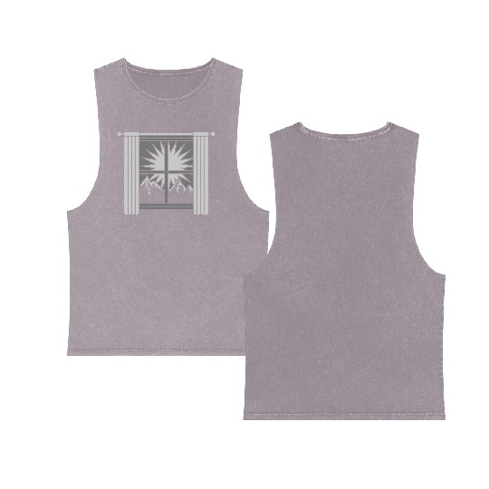 sunrise mountains view window Double Sided Mineral Wash Tank Tops