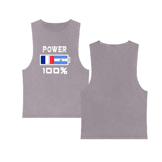 El Salvador and France power 100% Double Sided Mineral Wash Tank Tops