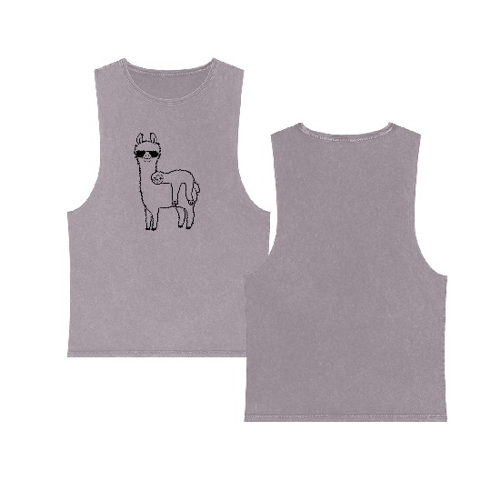 llama sloth friends sleep Double Sided Mineral Wash Tank Tops