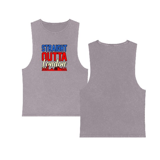 London Funny Gift Idea Double Sided Mineral Wash Tank Tops