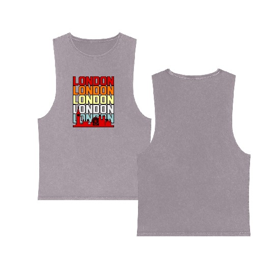 London Funny Gift Idea Double Sided Mineral Wash Tank Tops