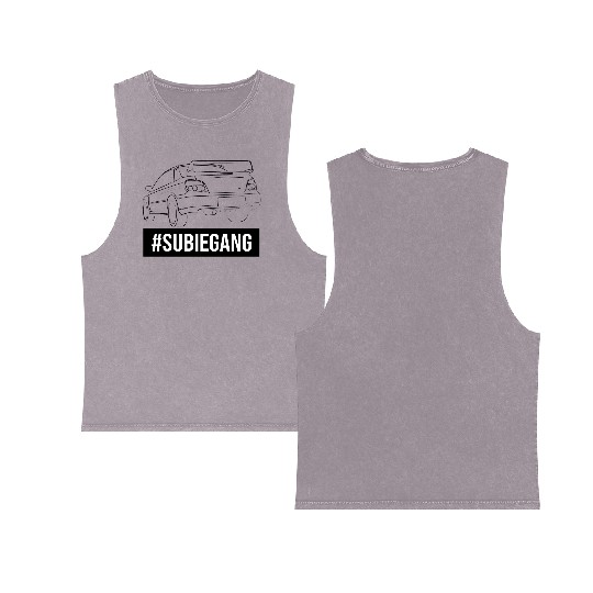 Subie Gang Impreza jdm lover classic japanese car Double Sided Mineral Wash Tank Tops