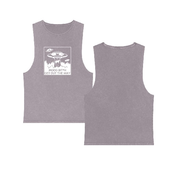 Alien Gift Extraterrestrial UFO AREA 51 Sci-fi Double Sided Mineral Wash Tank Tops