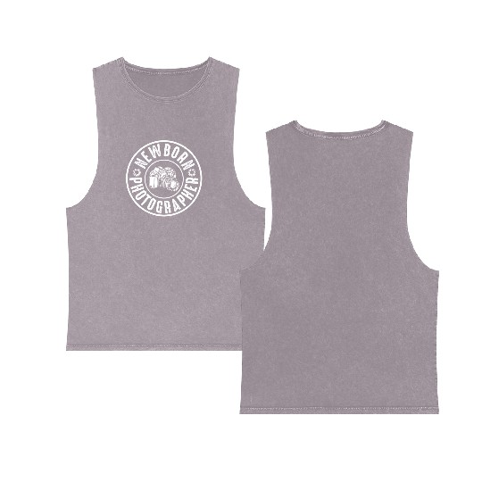 Photography Camera Lens Double Sided Mineral Wash Tank Tops