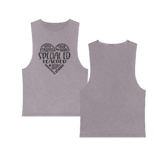Special education teacher, SPED teacher Double Sided Mineral Wash Tank Tops