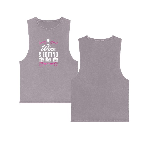 Photography Wine & Editing Photograph Camera Double Sided Mineral Wash Tank Tops