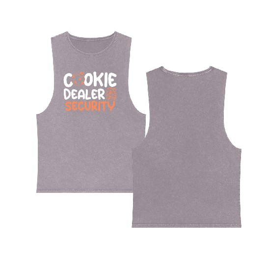 Cookie Dealer Security Sweet Cookies Baking Baker Double Sided Mineral Wash Tank Tops