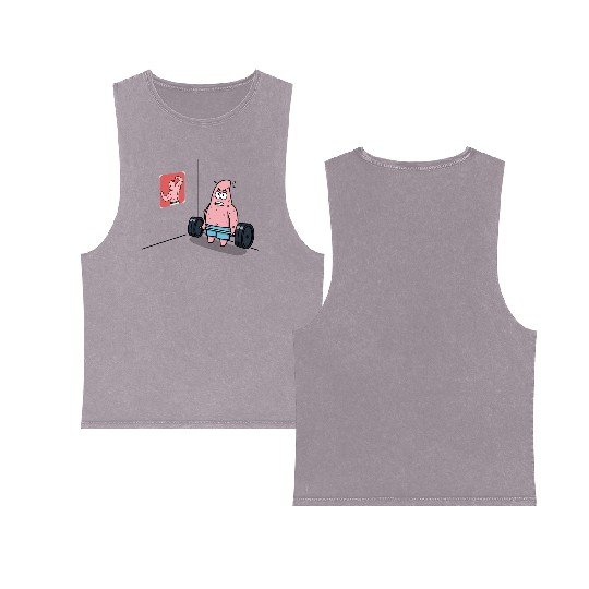 Majin Buu vs Patrick - Funny Anime Gym and Workout Double Sided Mineral Wash Tank Tops