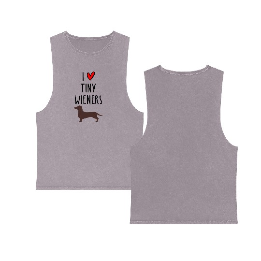I Love Tiny Wieners Double Sided Mineral Wash Tank Tops