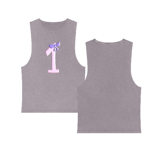 one loop number pink number first Double Sided Mineral Wash Tank Tops