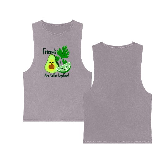 Friends Are Better Together Double Sided Mineral Wash Tank Tops