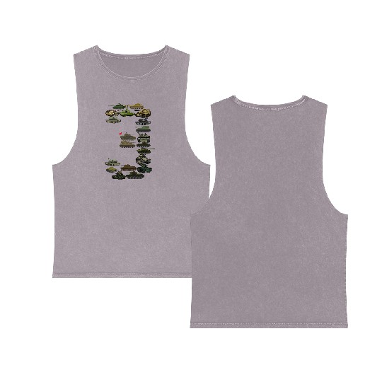 Military Tank Battle Truck For 3 Year Old Boys Kid Double Sided Mineral Wash Tank Tops
