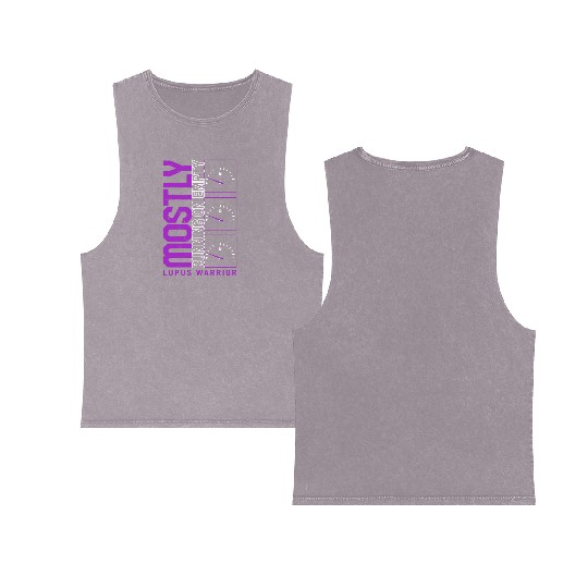 Lupus Awareness Double Sided Mineral Wash Tank Tops, Mostly Running Empty,