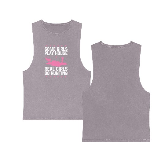 Buck Deer Hunting Hunter Girl Some Double Sided Mineral Wash Tank Tops