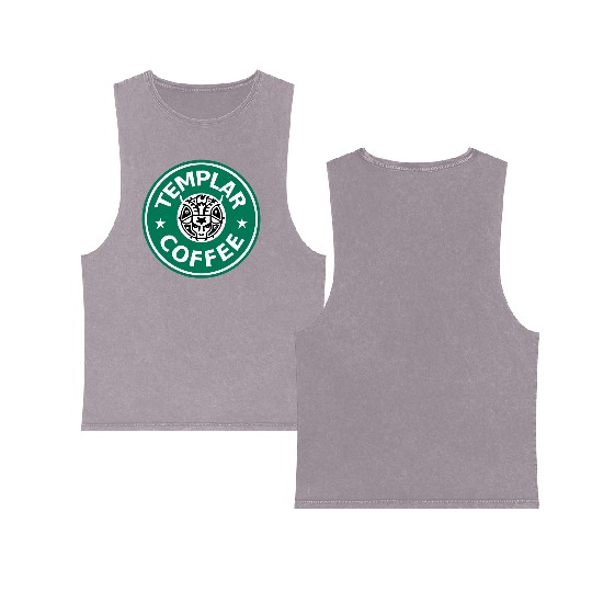 Knights' Templar Coffee Double Sided Mineral Wash Tank Tops