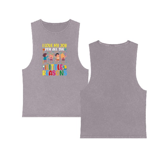 Kindergarten Teacher Occupation Double Sided Mineral Wash Tank Tops