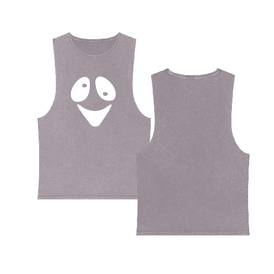 Halloween Scary Ghost Face Costume Double Sided Mineral Wash Tank Tops