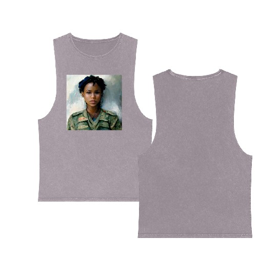Beautiful US army combat medic painting Double Sided Mineral Wash Tank Tops